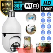 WiFi Wireless Security Camera HD 1080P IR Night Light Bulb Home Waterproof IP66