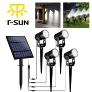 T-SUN White LED Solar Spotlight Outdoor Garden Yard Lawn Pathway Floodlight IP65