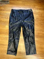 Boohoo Women's Plus Premium Faux Leather Split Hem Trousers Size US 20 - NWT