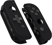 eXtremeRate Soft Touch Black Joycon Handheld Controller Housing (D-Pad Version) with Full Set Buttons, Replacement Case for Nintendo Switch Joy-Con & Switch OLED Joycon – Console Shell NOT Included