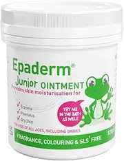 Epaderm Junior Ointment for Eczema, Psoriasis and Dry Skin, 125g tub | 3-in-1 emollient formulated with clinically proven ingredients | Free from fragrance, colour, steroids, sodium lauryl sulphate (SLS) | Suitable for all ages, including babies