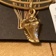 NWT Alex and Ani "CONCH SHELL" Beach Sea Charm Gold Adj. Bracelet w/Tag & Card