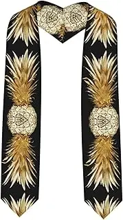 [EdWal] Gold Pineapple print Graduation Stole and Sash Class for Unisex Adult Honor Stole Honor Stole of 2025