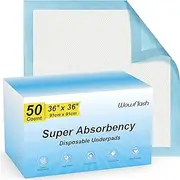 50 Count 36” x 36” Super Absorbency Disposable Underpads, Leakproof Quick Drying Disposable Pads for Baby, Puppy & Adults, Bed Pads Disposable Adults, Chucks Pads Incontinence Pads, Chux Dog Pee Pads