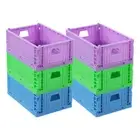 6x Boxsweden Assorted 21x14cm Foldaway Crate Container Home Storage Organiser