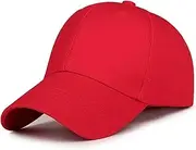 [N\A] NA Fashion Adjustable Hat Solid Color High-end Baseball Cap Unisex Sunshade Golf Cap Spring and Autumn Baseball Cap Sun Hat Adjustable Red