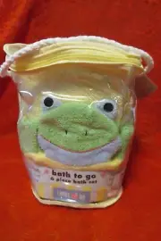 Lambs & Ivy Bath room set Newborn Baby Gift Set - frog NWT
