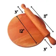 Wooden Smooth Roller pin and board Handcrafted Mahogany Wood Roti / Dough Maker