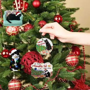 貓咪 壓克力掛飾 聖誕貓 賓士貓 節慶裝飾 聖誕樹裝飾 場地佈置 掛件吊飾 道具 聖誕節 喵星人【RXM0854】