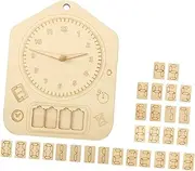 KICHOUSE Non-Lacquered Wooden Clock Building Blocks Educational Toys for Boys and Girls Preschool Supply Cognition Toy