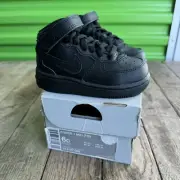 Vintage New In Box Toddler Baby Nike Air Force 1 AF1 Black / Mid Black Size 6 C