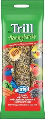 Trill Parrot Honey Sticks Bird Seed 105g Fast And Free Delivery- Fast Ship AU