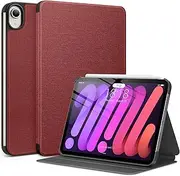 [DTTO] Case for iPad Mini 7 (A17 Pro) 2024, iPad Mini 6th Generation 2021, Fabric Texture Hard Back Cover iPad Mini 7/6 Case 8.3 Inch with Auto Wake/Sleep, Support Apple Pencil Charging, Burgundy Red