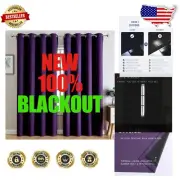 Energy-Saving 84 Inch Purple Blackout Curtains with Noise Reduction - 2 Panels