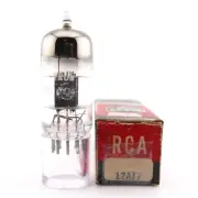 One Excellent RCA 12AT7 Tube NOS NIB Black Plate-D Getter GM%: 115/112 AMPLITREX