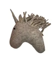 Plush Felted Wool Unicorn Head Wall Mount Decor by Tag Handmade 16” NWT