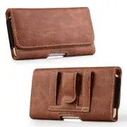 For Google PIXEL 3XL Horizontal Leather Belt Clip Holster Pouch Case Cover-Brown