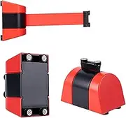 Crowd Control Magnetic Wall Barrier, Retractable Industrial Barricade Barrier High Visibility Red Warning Tape Belt for Indoor and Outdoor Crowd Control Use(Red,10m/32.8ft)