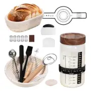 Sourdough Bread Baking Supplies and Starter Kit (2 rattan Banneton Bread Proo...