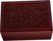 Pet Ashes Keepsake Box Elegant Cremation Urn for Cats Dogs Durable Memorial Urn with Intricate Carved Design Convenient Pullout Storage for Ashes