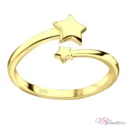 925 Gold Plated Toe Ring Sterling Silver Women Star Adjustable Toe Ring