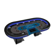Luxury LED Texas Hold'em Poker Table 10 Players - Steel Cup Holders - Ambient Lighting