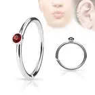 Piercing Nose Ring Crystal Red