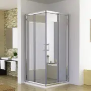Square Corner Entry Shower Enclosure Double Door, 1000 x 900mm