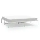 Metal Bed Frame White 183X203 Cm King Size Steel King Bed Frames