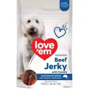 Love Em Beef & Tomato Jerky Dog Treats 200g