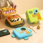 Microwave Lunch Container Food-grade Lunch Box Kids Dinosaur Bento for School