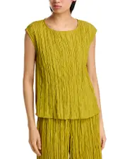 Eileen Fisher Crushed Silk Ballet Neck Top