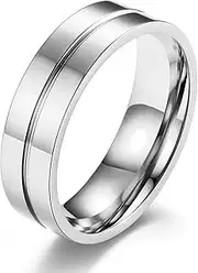 [Wozya] Titanium Steel Diamond-Encrusted Couple Ring Plated with 18K Golden Light Simple Wedding Ring Custom Jewelry Titanium Steel Ring