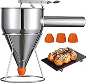 Cupcake Batter Dispenser - Stainless Steel 4 Caliber Funnel Cake Dispenser with Stand | Multipurpose Baking Tool, Baking Accessories for Cupcakes Puchen