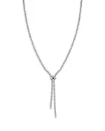 Roberto Coin Diamond Flower Lariat Necklace in 18K White Gold, 9.38 tcw