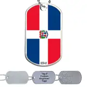 Dominican Republic Flag Military Dog Tag Necklace - Customized - Tag-Z
