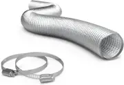 4 Inch Aluminum Flex Duct - 8 FT Long, Flexible Ventilation Hose