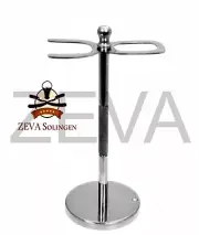 Stainless Steel Straight Razor & Shaving Brush Stand Holder