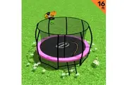 Trampoline 16ft Kahuna with Basket ball set - Pink