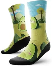 [Outway] Crew Socks, Moisture-Wicking Athletic Calf Socks with Arch Support for Men and Women, Colorful Design