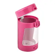 Mini Air Tight Storage Stash Jar with LED Light Magnifying Viewing Jar Portable Rechargeable Keep Humidity-Pink