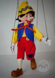 Cute Pinocchio Marionette Puppet handmade in Prague