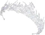 [Ipetboom] Bridal Crown Tiara for Women Elegant Crystal and Pearl Hair Decor for Wedding Parties Lightweight Baroque Design for Memorable Moments Headpiece Accessory