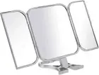 Tri-Fold Mirror Hand Held 3 Way Makeup Haircut Shave Mirror Never Miss a Spot