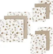 Meyco Baby Stains Starter Set Muslin Squares 9 Pieces (Muslin Nappies, Washcloths & Burp Cloths Made of 100% Cotton, Absorbent & Quick Drying, Multifunctional), Sand