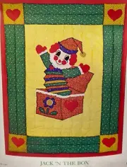 VIP Crafts QUILT KIT with VINTAGE Fabric JACK ‘N THE BOX Gingham Goose 42x58 NOS