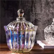 20cm Crystal Glass Candy Jar Luxury Sweets Holder Glass Storage Jar