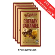 Whittaker's Creamy Caramel Chocolate Block 250g (Pack of 4) （Made in New Zealand