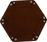 NAMOARLY Versatile Foldable Dice Tray Stylish Storage Box Modern Desktop Game Pu Leather Hexagon Design Sundries Holder