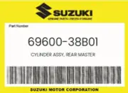 Suzuki Genuine Cylinder Assy, Rear Master - 69600-38B01